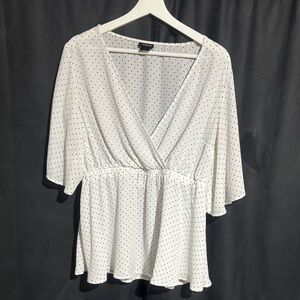 White Polka Dot Women's Top torrid